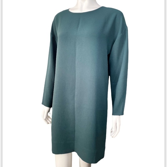 NWOT Aritzia Wilfred Shift Green Long Sleeve Mini Dress Size 4 - Picture 3 of 16